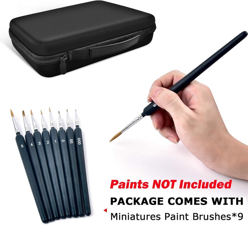 ALKOO Model Paint Storage Case for Testors Paint Set, Paints Organizer Carrying Bag Holds 60 Bottles with 9 Fine Detail Miniatures Brushes, Enamel Container, Drawing Ink Holder-Box Only (Grey) - Image 2
